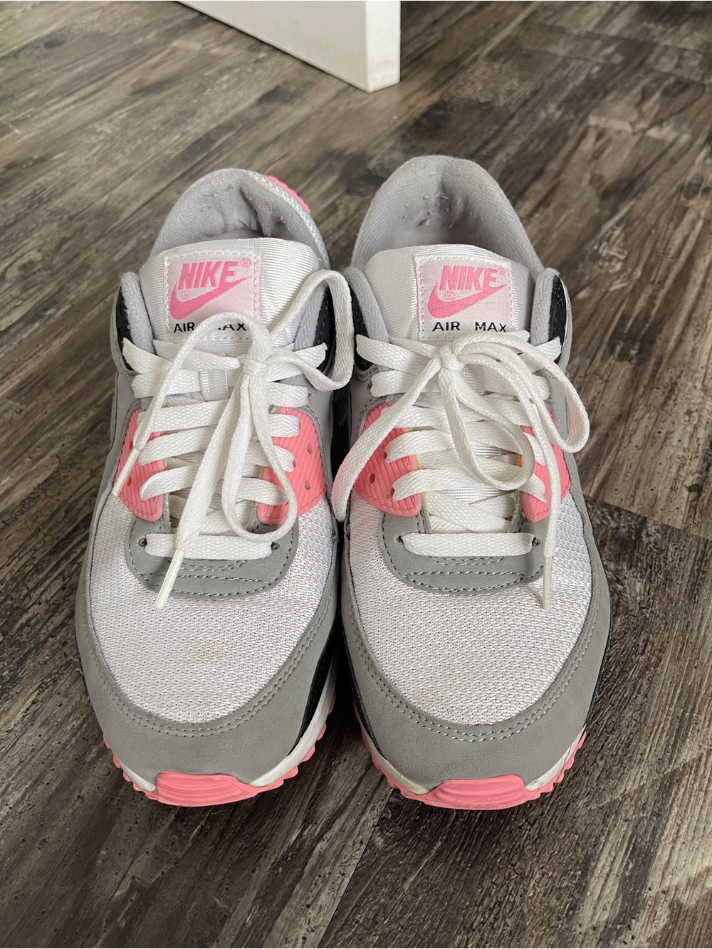Nike Air Max 90 Pink White Black Grey Running Shoes Men’s 8.5 CD0881-101
